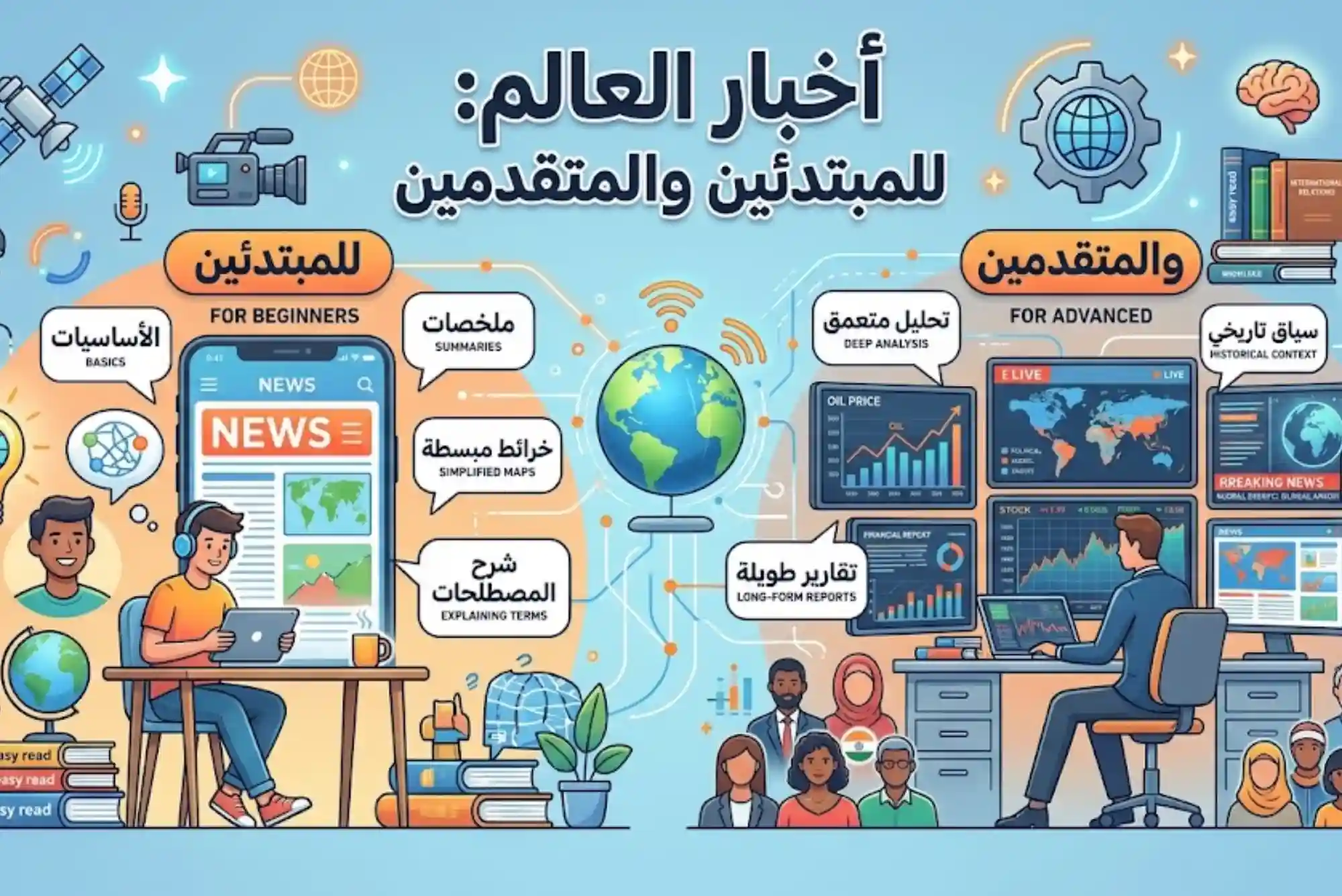 أخبار العالم للمبتدئين والمتقدمين
