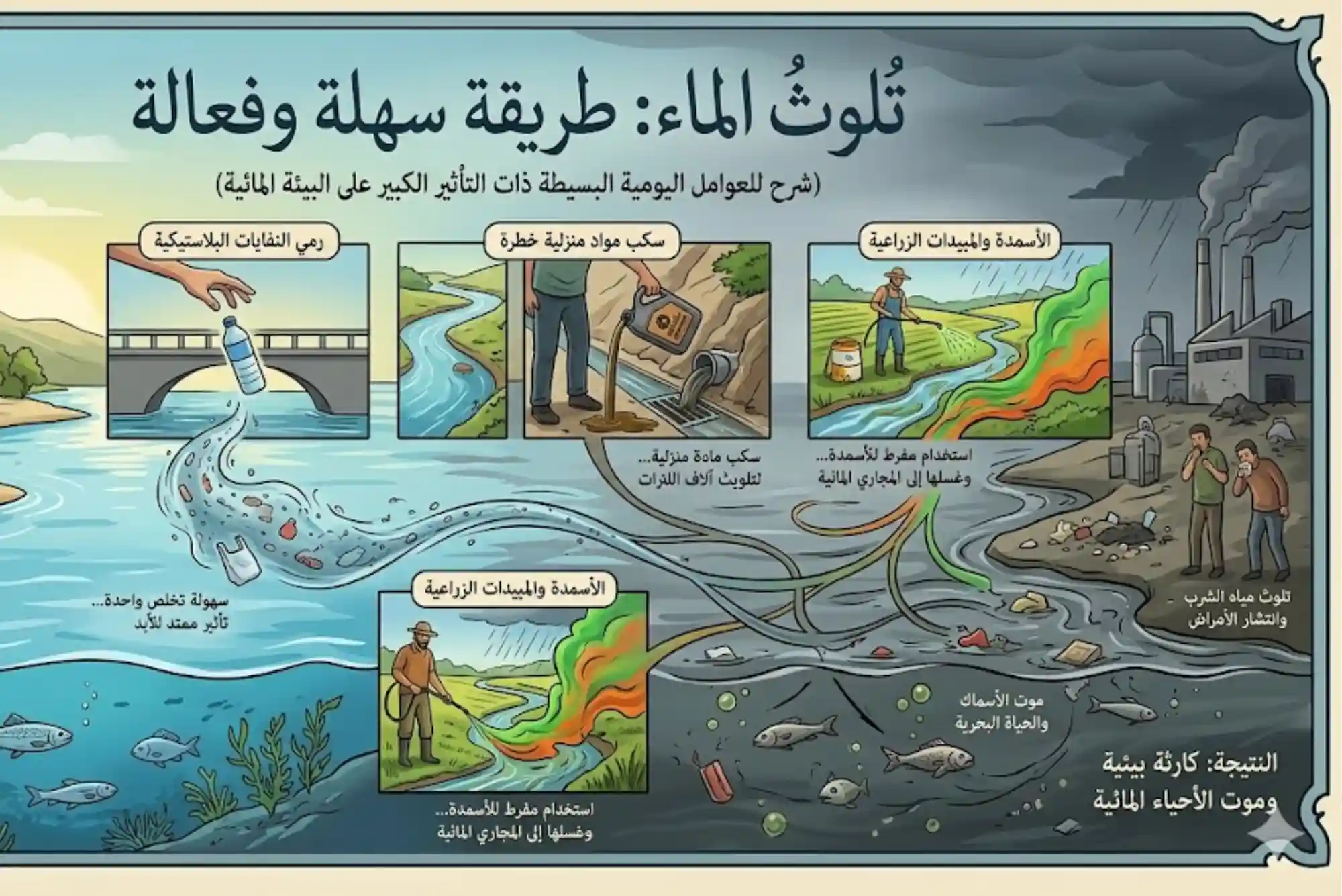 تلوث الماء طريقة سهلة وفعالة