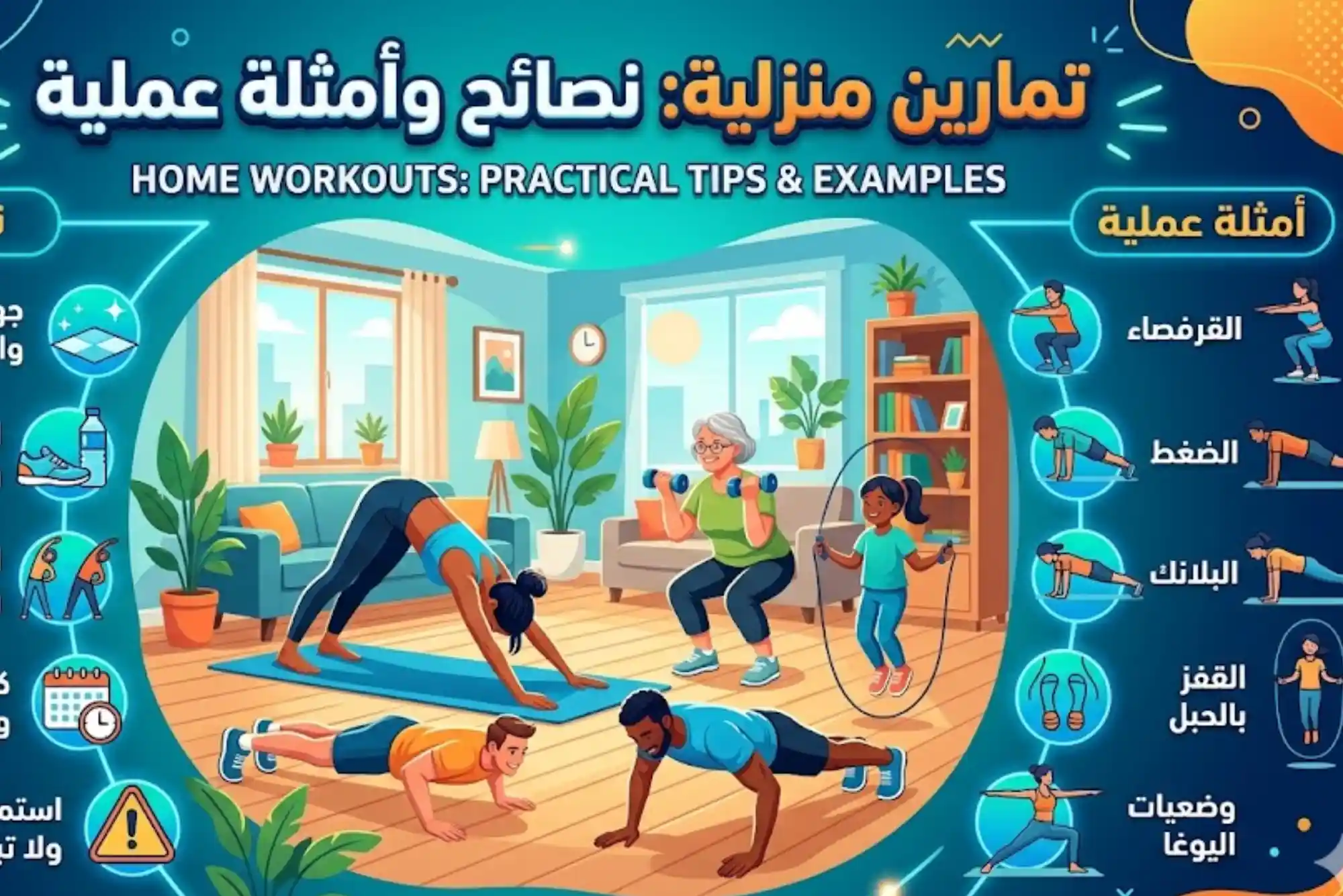 تمارين منزلية نصائح وأمثلة عملية